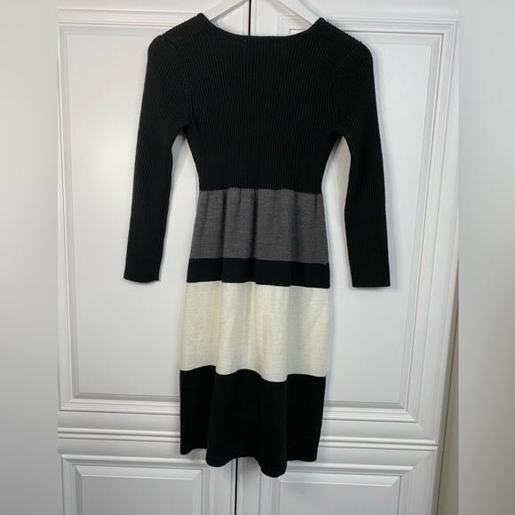 EUC Studio One Size Small Long Sleeve Colour Block Sweater Dress Office Work - Picture 4 of 8